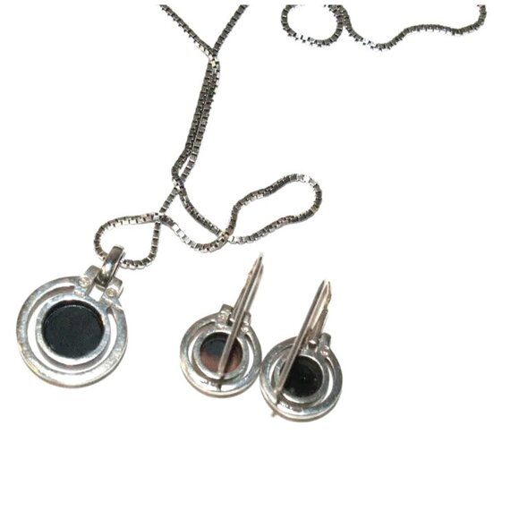 SU Sterling Silver 925 Necklace with Pendant & Earrings Set - 23 in - Picture 10 of 10